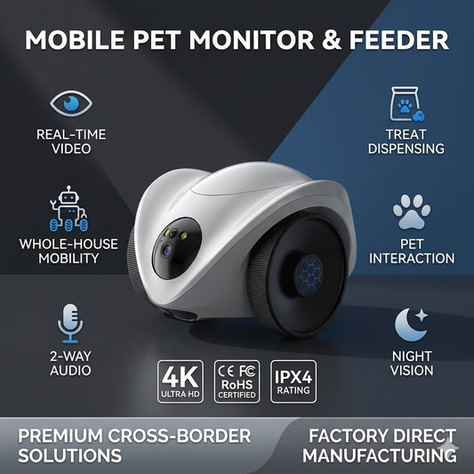 4K Mobile Pet Camera with Treat Dispenser